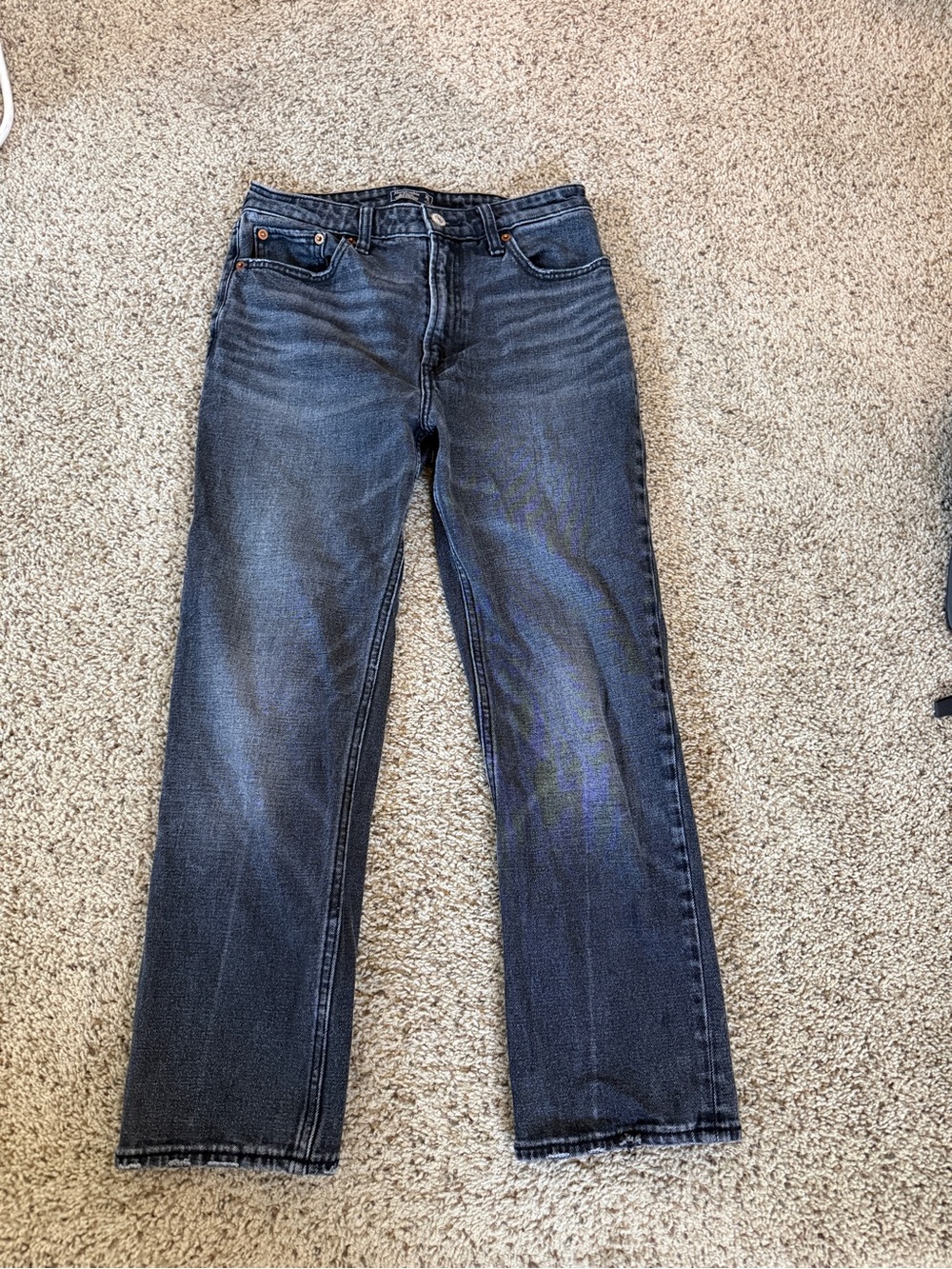 Abercrombie & Fitch Straight Leg Jeans in Black Wash